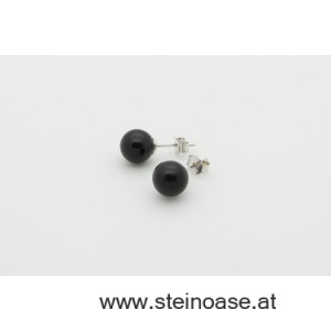 Ohrstecker Onyx  8mm Silber